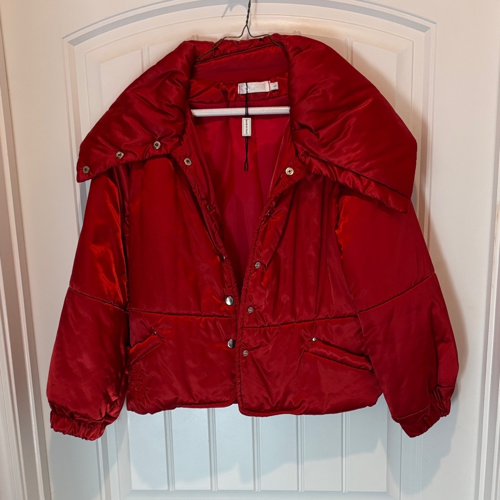 Red Women’s Puffer Jacket by Lunatic- Stylish Warmth.  NWT